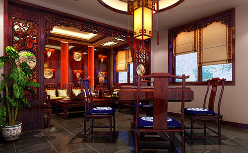 洮北古典中式风格茶楼包间设计装修效果图